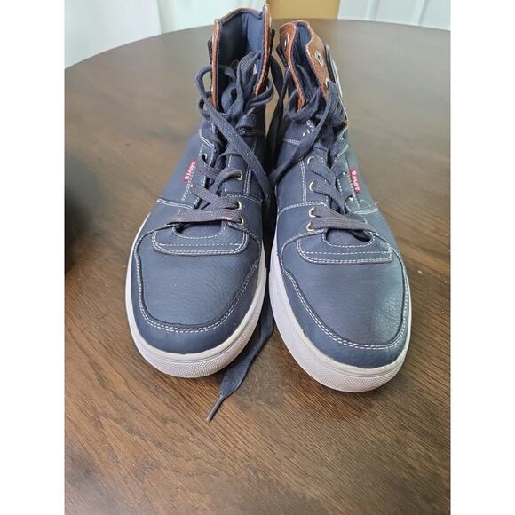 Levi's Shoes Mens Size 11 High Top Blue Casual Sneakers Leather Patch - Picture 7 of 16